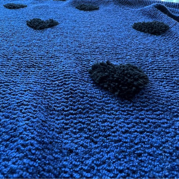 LC Lauren Conrad Blue and Black Heart Sweater, Extra Small - Picture 9 of 9